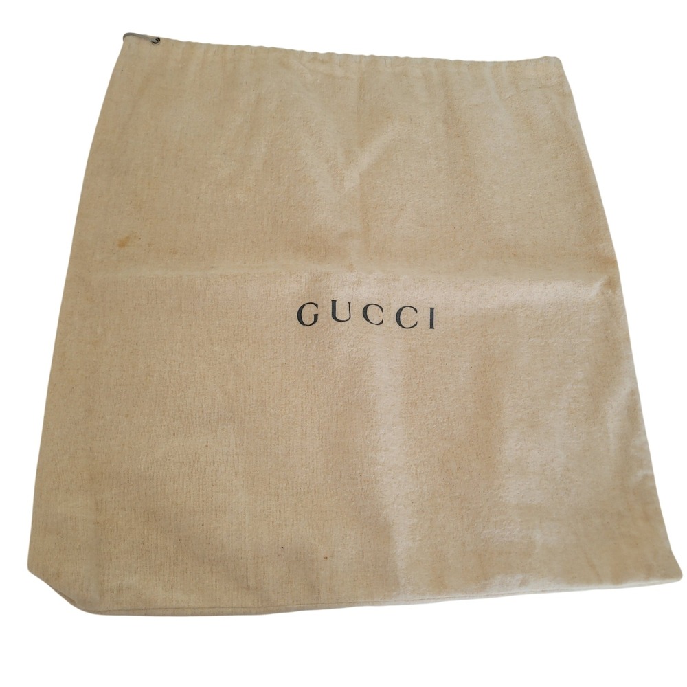 Gucci Large Cotton Flannel Drawstring Dust Bag Beige Storage Handbag Shoe Cover
